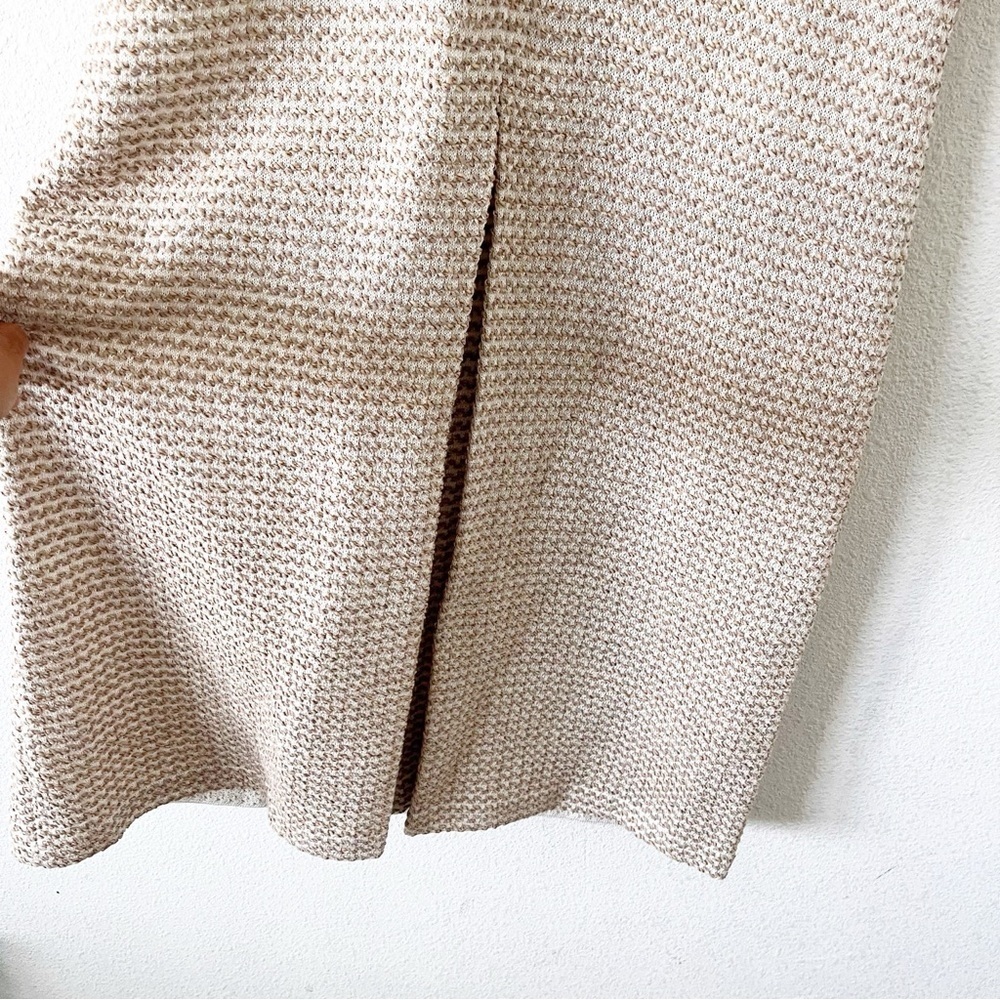 St. John Cream Cork Tweed Shift Dress V-Neck Sleeveless Career Classic Dress - Picture 5 of 10